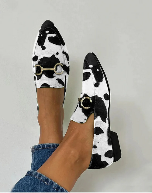 Diana™ | Printed Buckle Detail Loafers